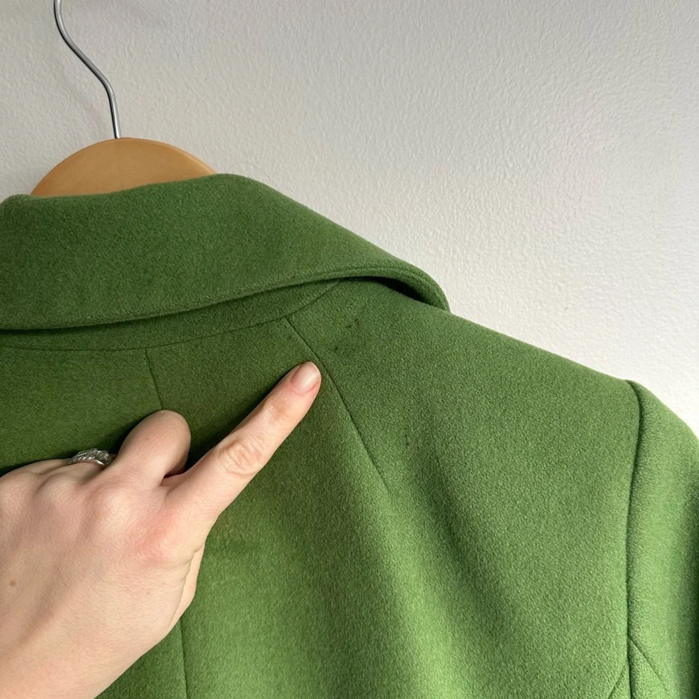Vintage J. Crew Green 100% Wool Coat 2005 Women’s Size 4 - Picture 9 of 9